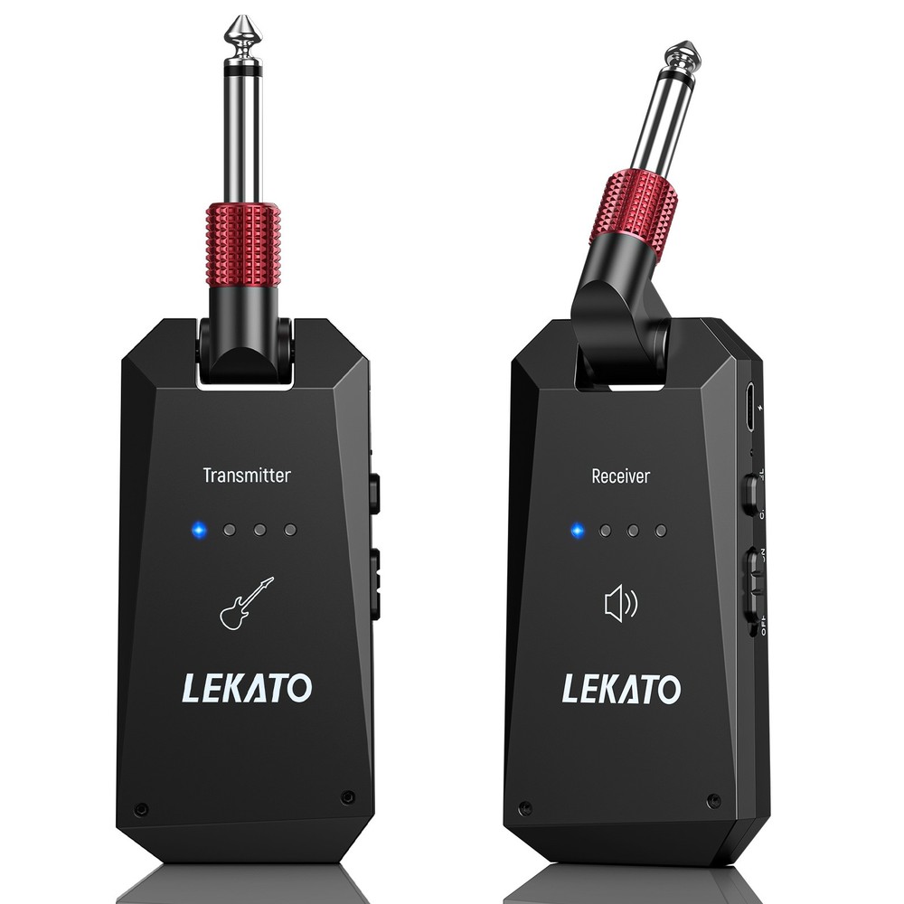 LEKATO Rechargeable Wireless Guitar System 5.8G Transmitter Receiver 4 Channels
