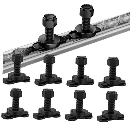 10 Pack L-Track Double Lug Threaded Stud Nut Fitting Tie Down, 4500LBS Max