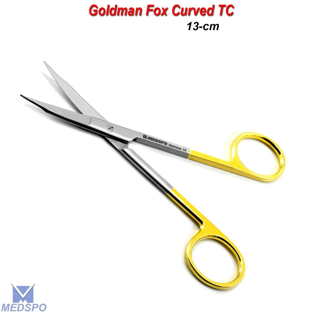 Goldman Fox Scissors Curved TC Operating Suture Dissecting Shear Surgical Tools