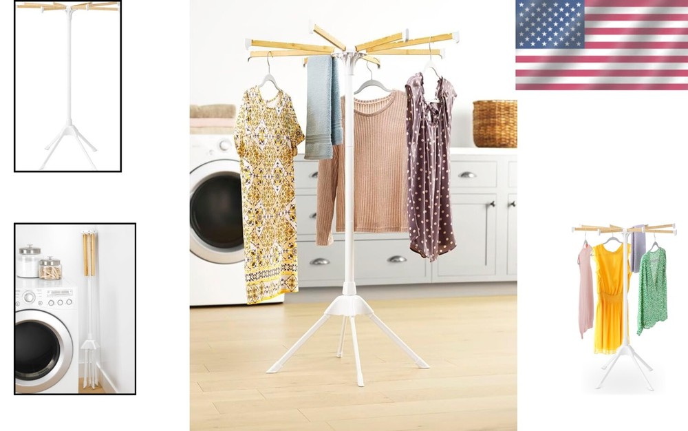 Stylish White Air Drying Rack - Durable, Lightweight & Energy Efficient