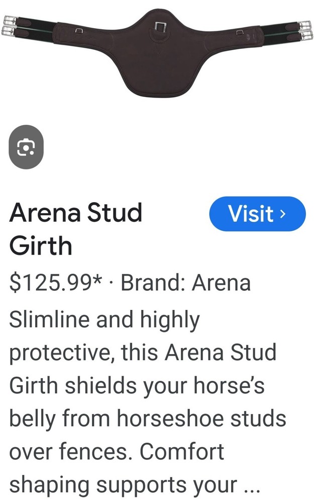 Arena Stud Girth 54" Black