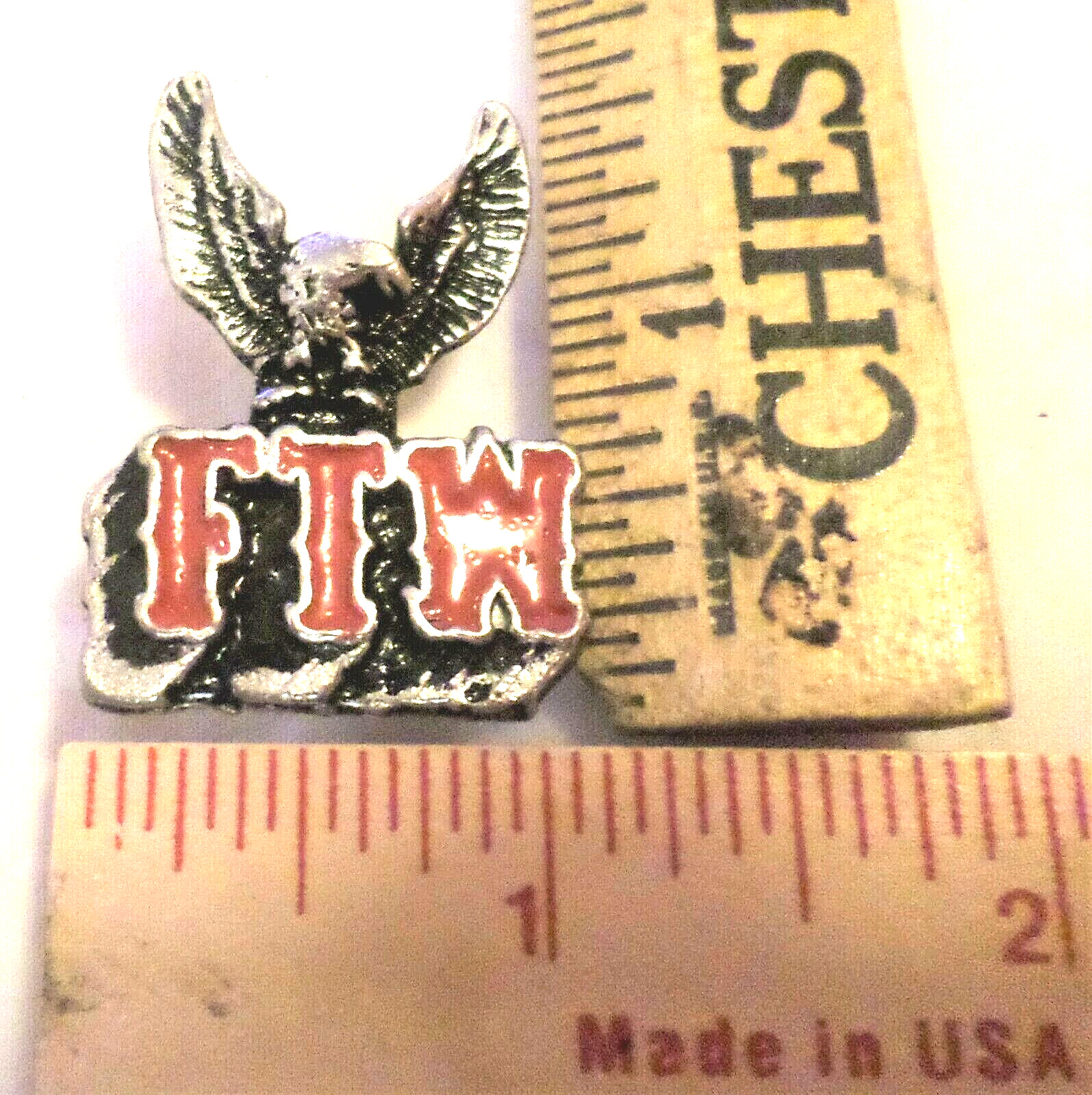 FTW pin vintage collectible old biker vest hat pinback motorcycle memorabilia