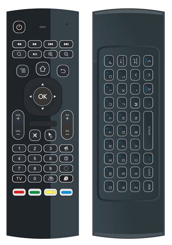 NEW USB WIRELESS 2.4G AIR MOUSE & KEYBOARD BACKLIGHT REMOTE CONTROL TV MEDIA BOX