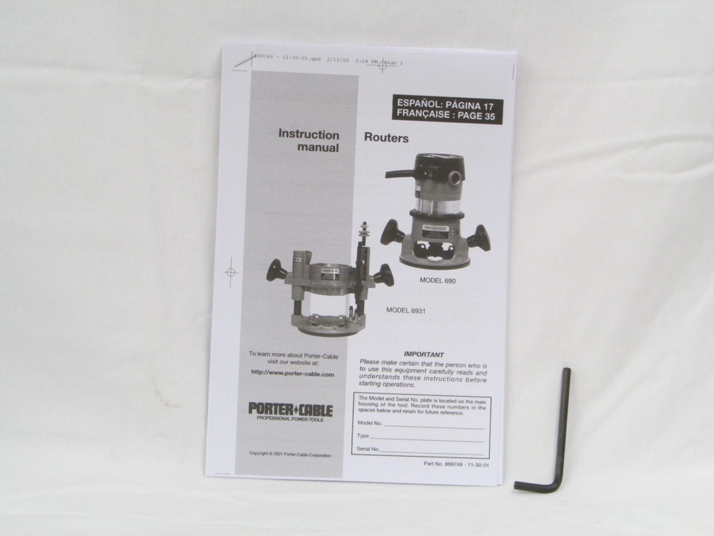 NICE Porter Cable Plunge Router Base #6931 - Complete