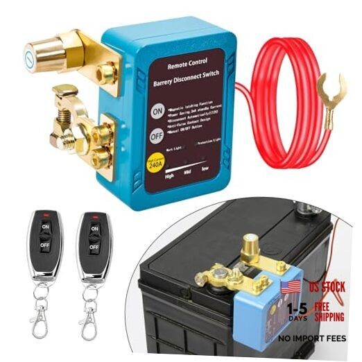 Remote Battery Disconnect Switch 12v, 240A, Upgrade Smart Side Installation