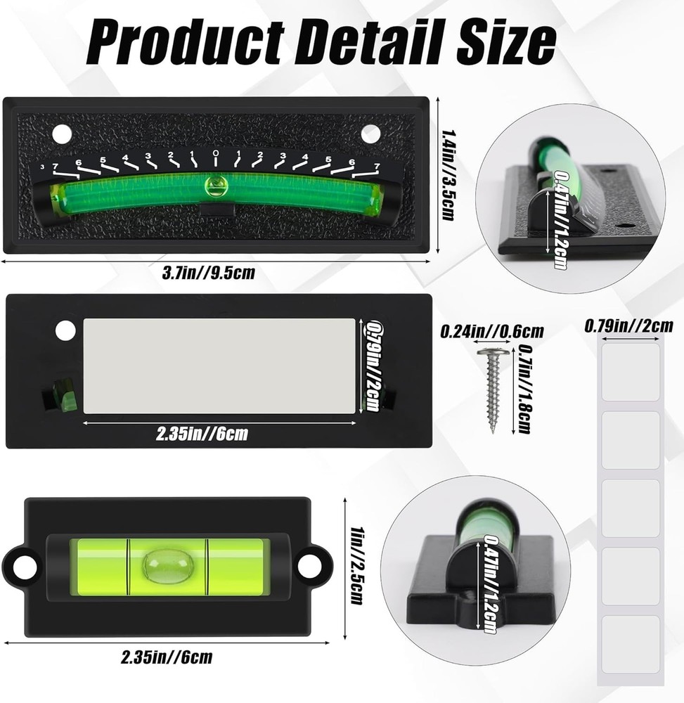 2+2Pack Level Bubble Self-Adhesive & Wall Mounted, Stick On Small Level for Leve