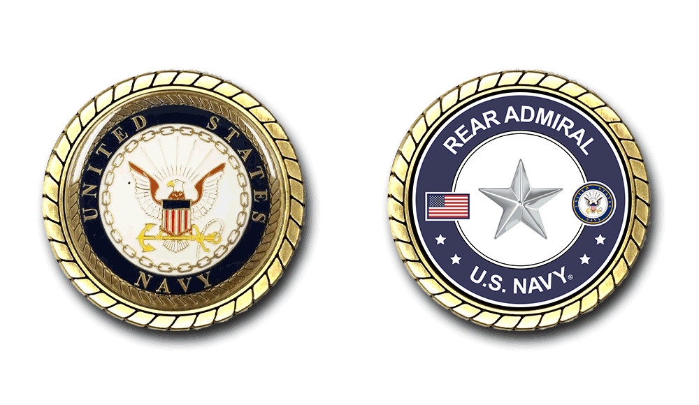 US Navy Rear Admiral Lower Half Challenge Coin Officially Licensed