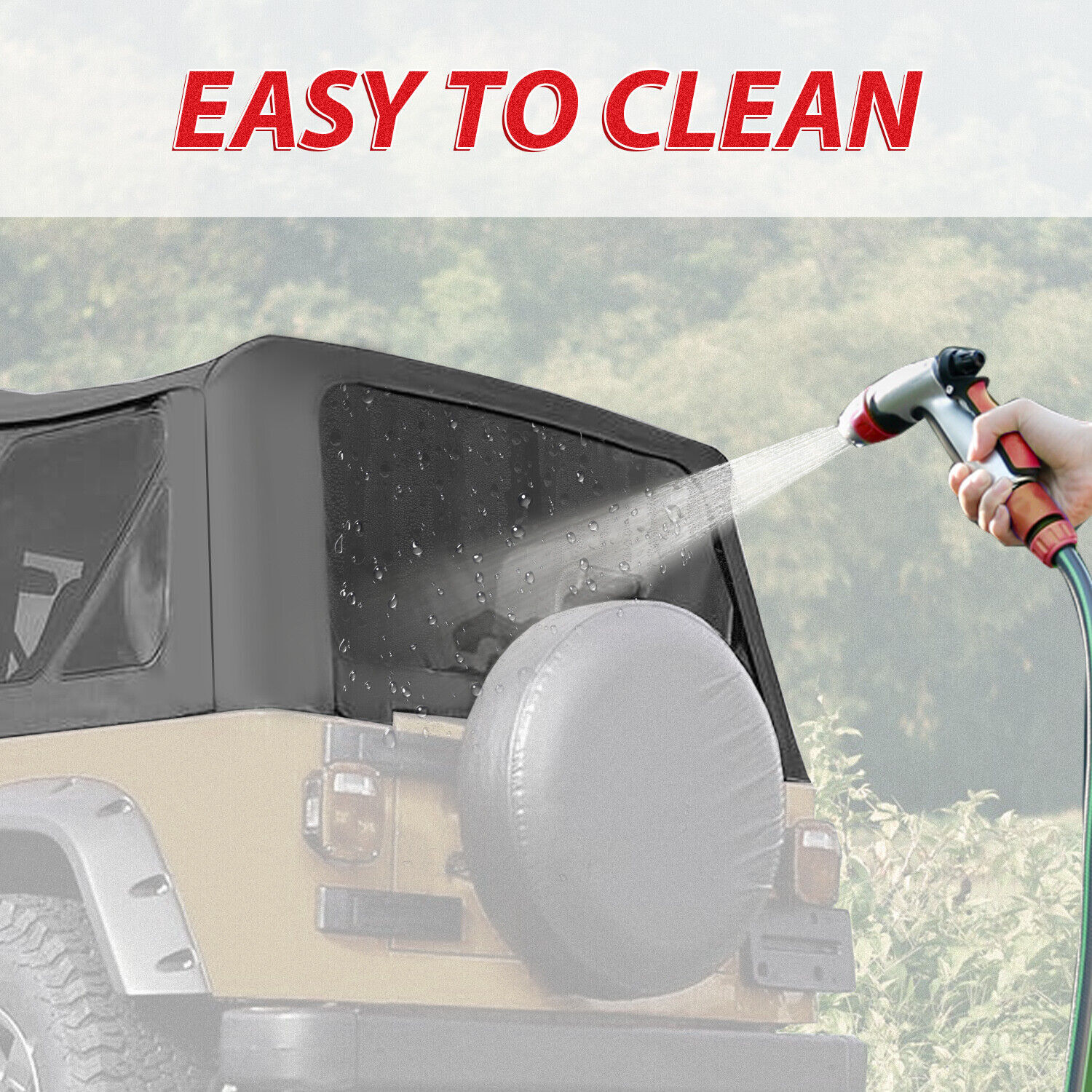 Black replacement Soft Top Tinted Windows FOR Jeep Wrangler TJ 1997-2006