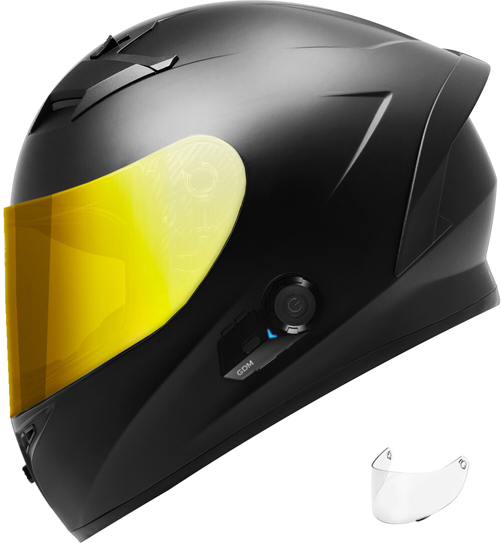 NEW GDM VENOM SUPERSONIC Bluetooth Motorcycle Helmet Matte Black S M L XL XXL