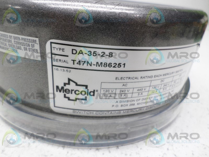 MERICOID DA-35-2-8 TEMPERATURE CONTROL (AS PICTURED) NSNP