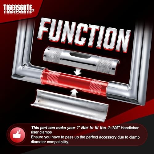 Handlebar Riser Adapter handlebar shim changing mounting diameter from 1 Chrome