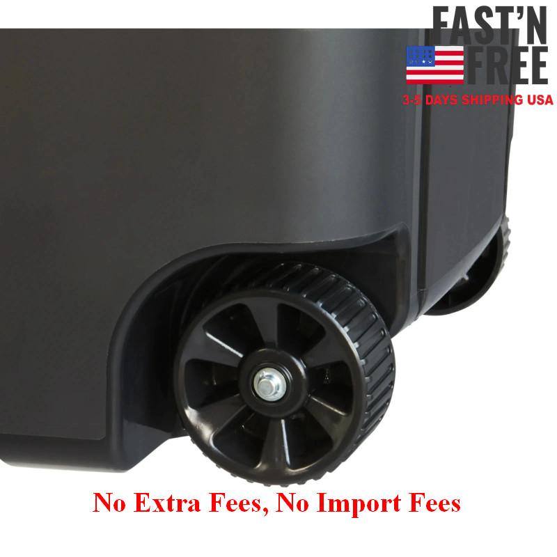 (2 pack) Hyper Tough 45 Gallon Wheeled Heavy Duty Plastic Garbage Can, NEW USA