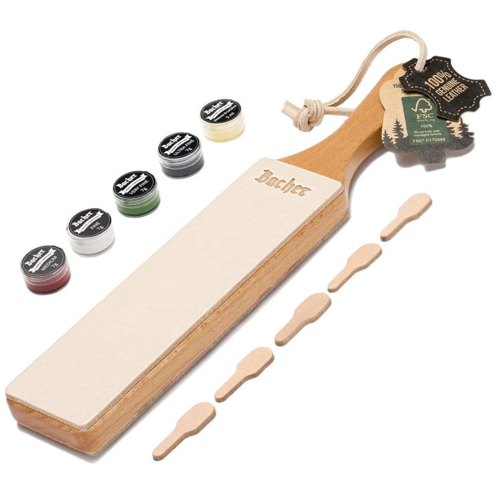 Leather Knife Strop with Polishing Compound