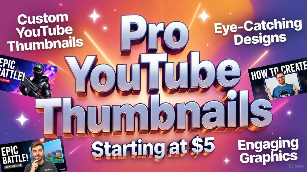 I will create eye catching YouTube thumbnail in 12 hours