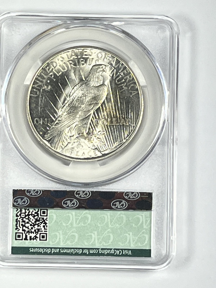 1927-D Peace Dollar : CAC MS61
