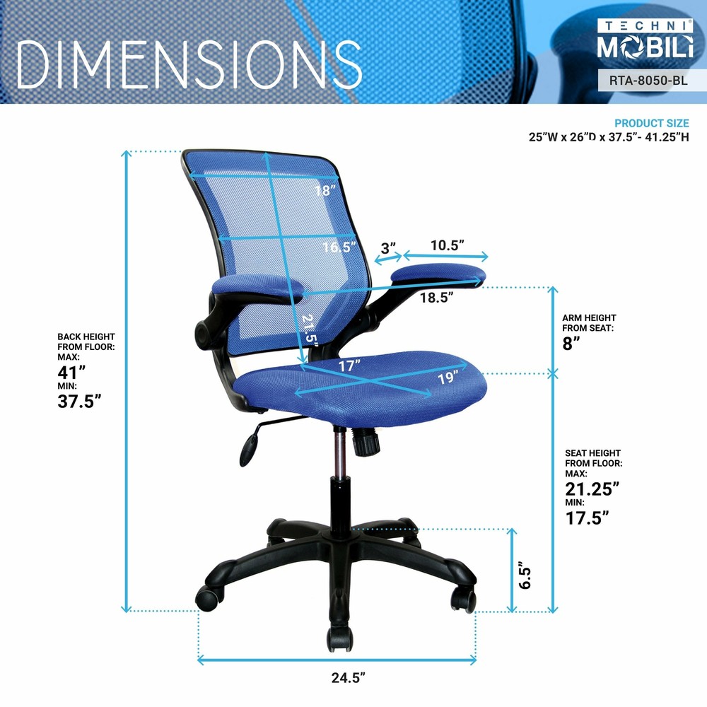 Techni Mobili Nylon Base Task Office Chair