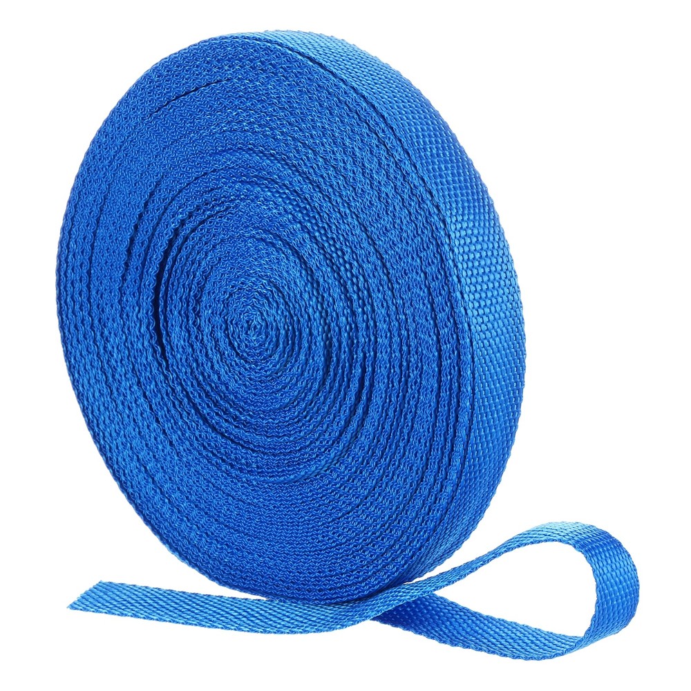 Nylon Webbing Strap, 22 Yards x 3/4" Polypropylene Flat Webbing Strap (Blue)