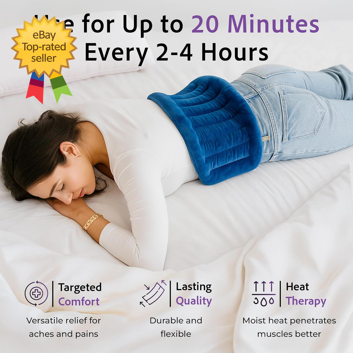 Microwavable Heating Pad for Back Pain Relief Moist Heat Pack for Neck & Shoul