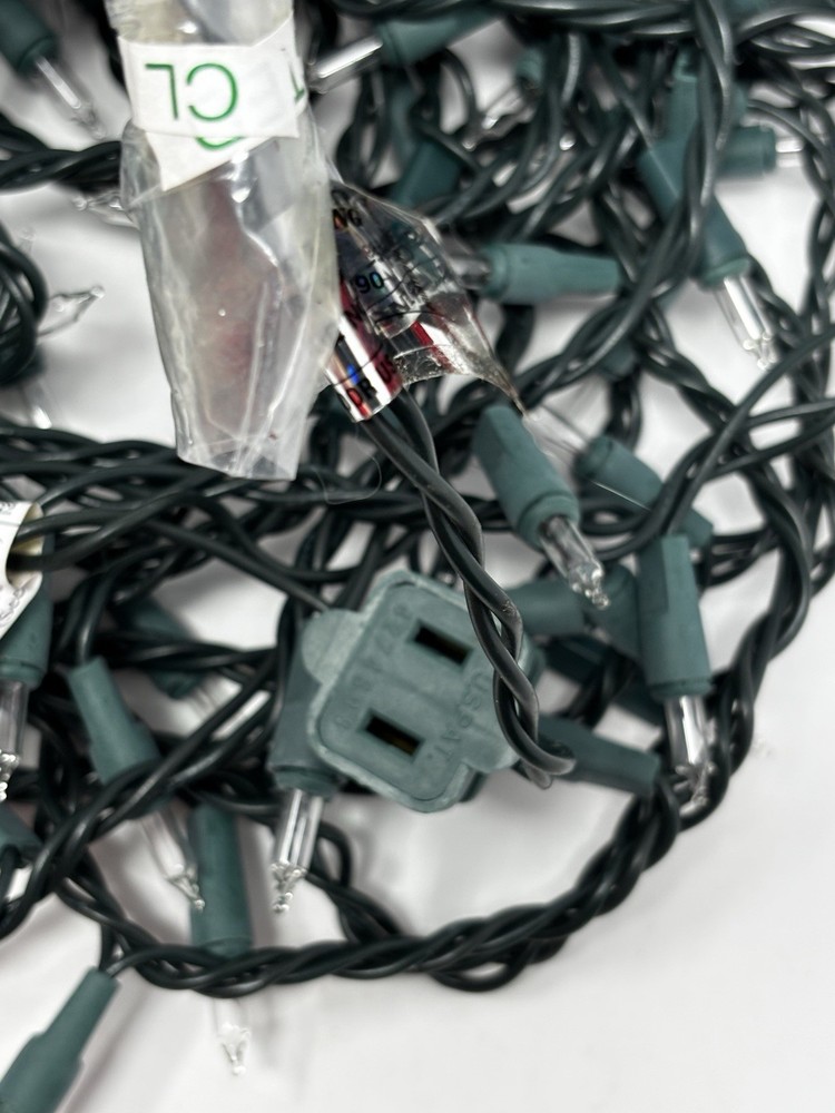Holiday Clear Mini Lights String 100 Count w Green Wire 2 sets 200 total