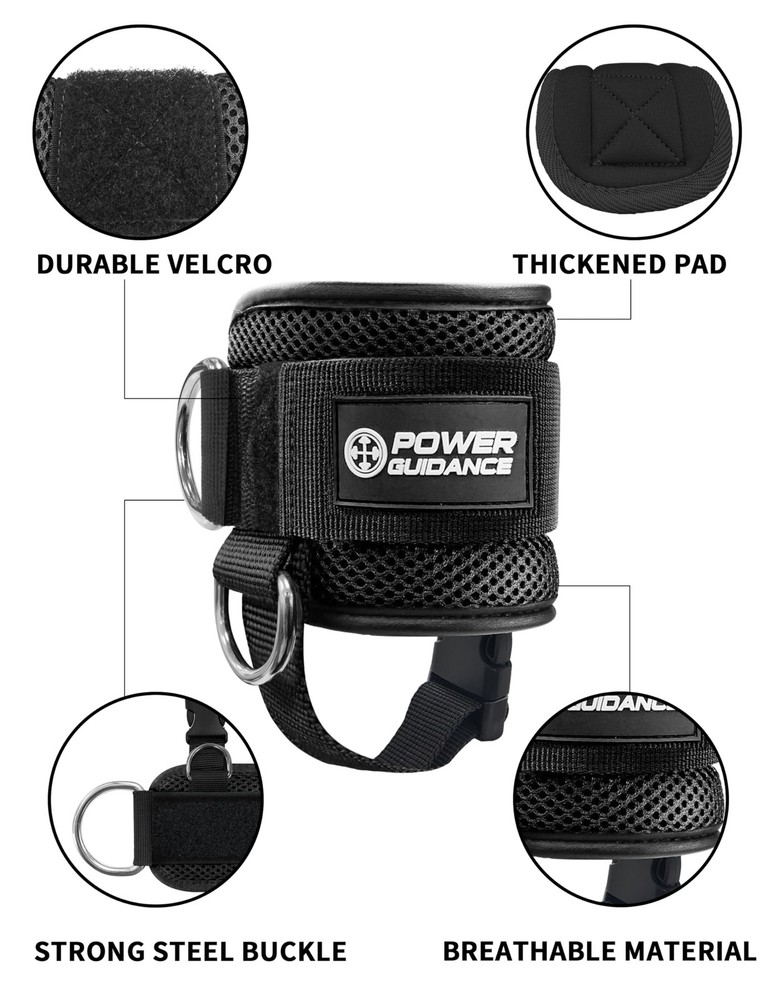 POWER GUIDANCE Ankle Strap for Cable Machine Professional Kickback Ankle