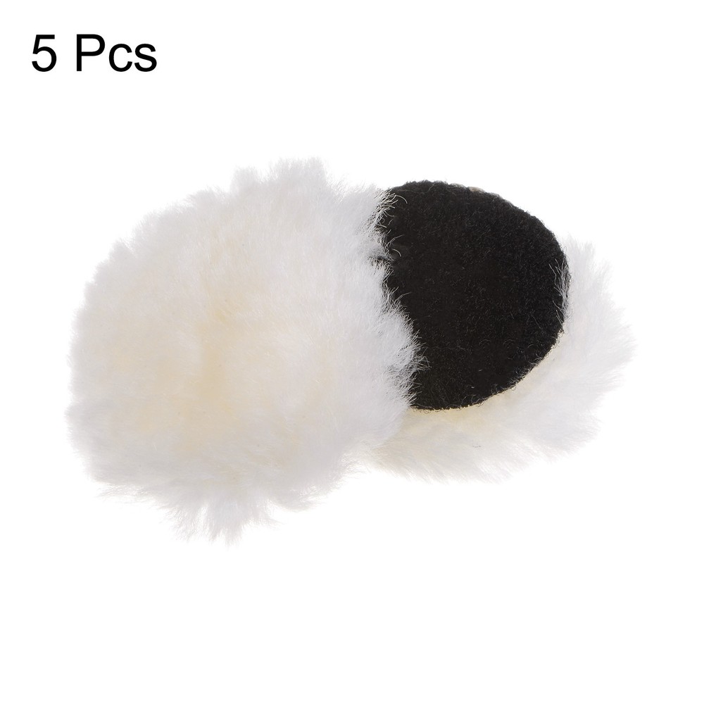 5pack Wool 2 inch Wool Polishing Pad with Hook and Loop