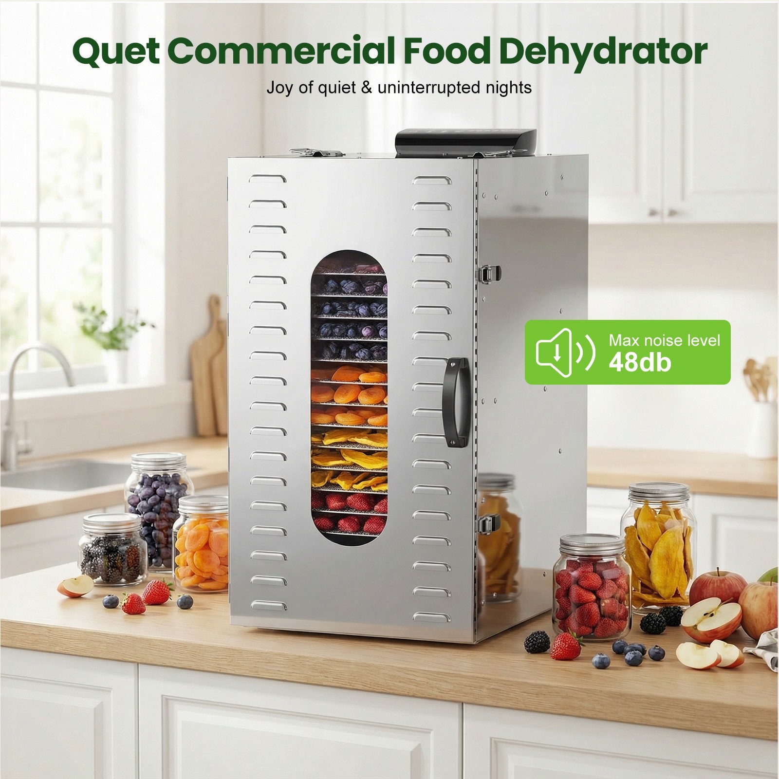Commercial Food Dehydrator 20 Stainless Steel Trays Meat Fruit Dehydrators Dryer