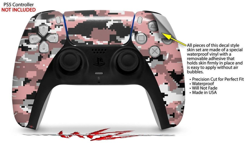 Skin Sony PS5 Controller WraptorCamo Digital Camo Pink