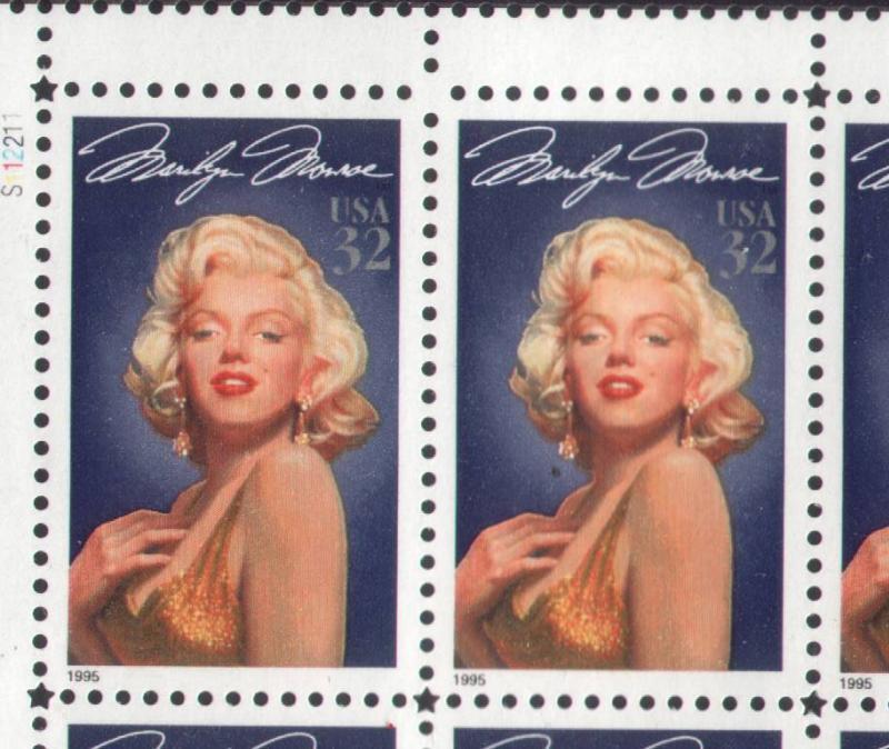 2967 Missing Star Perf Error / EFO Sheet "Marilyn Monroe" Mint NH