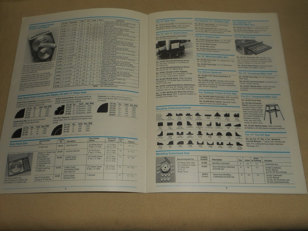 Vintage Delta Power Tools & Accessories Catalog 1995 Tool SPECIFICATIONS 30 pg
