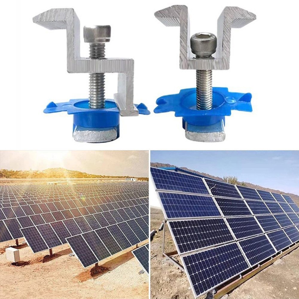 12X Solar Panel Bracket Clamps Module Clamp Solar Panel Holder For Mounting Rail
