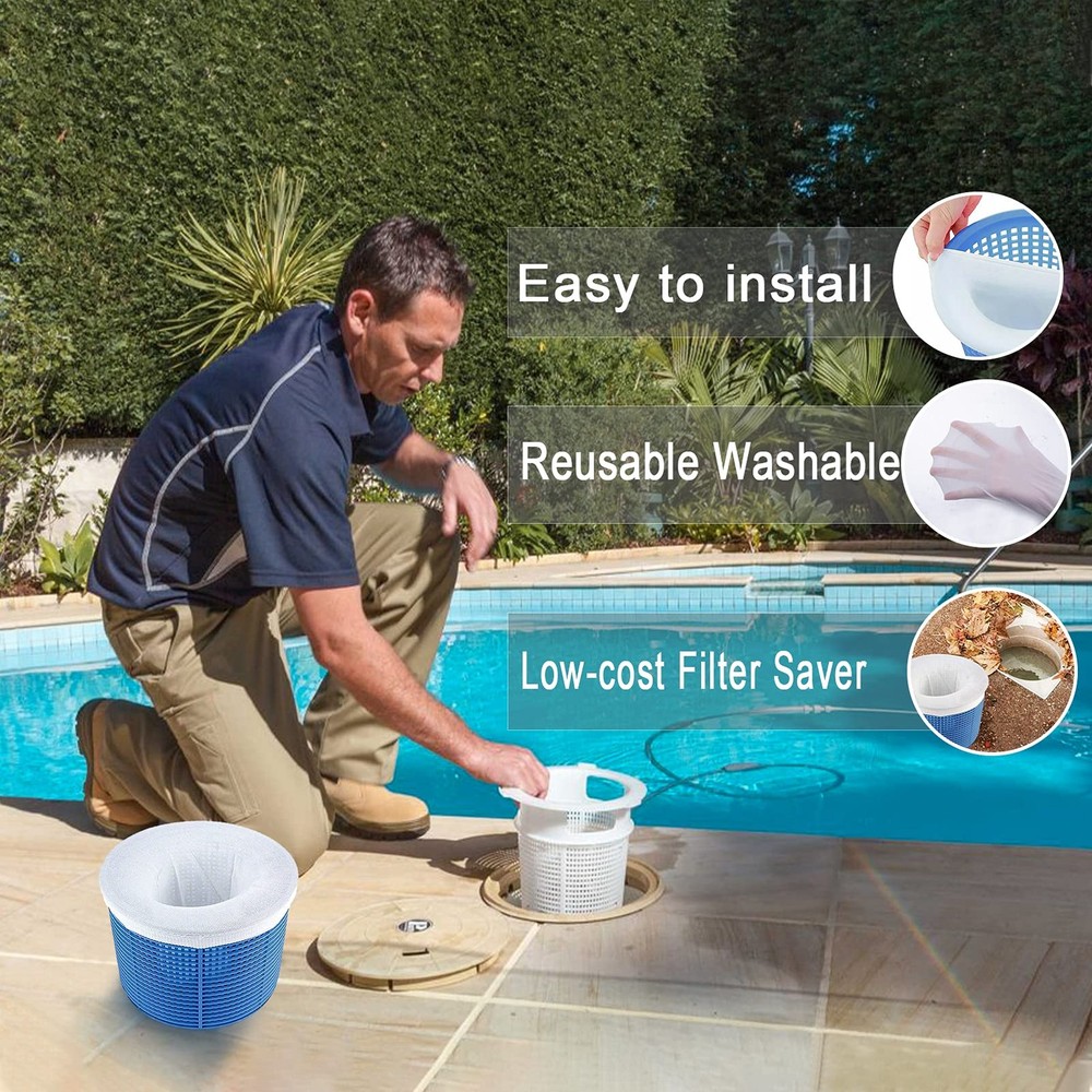 10-Pack Pool Skimmer Socks Fine Mesh Basket Filter Protector Liners Pre-Filter