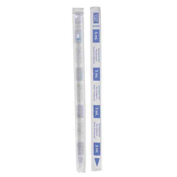 Serological Pipette 5mL Sterile Wrapped Polystyrene Filter Plug 200 pack