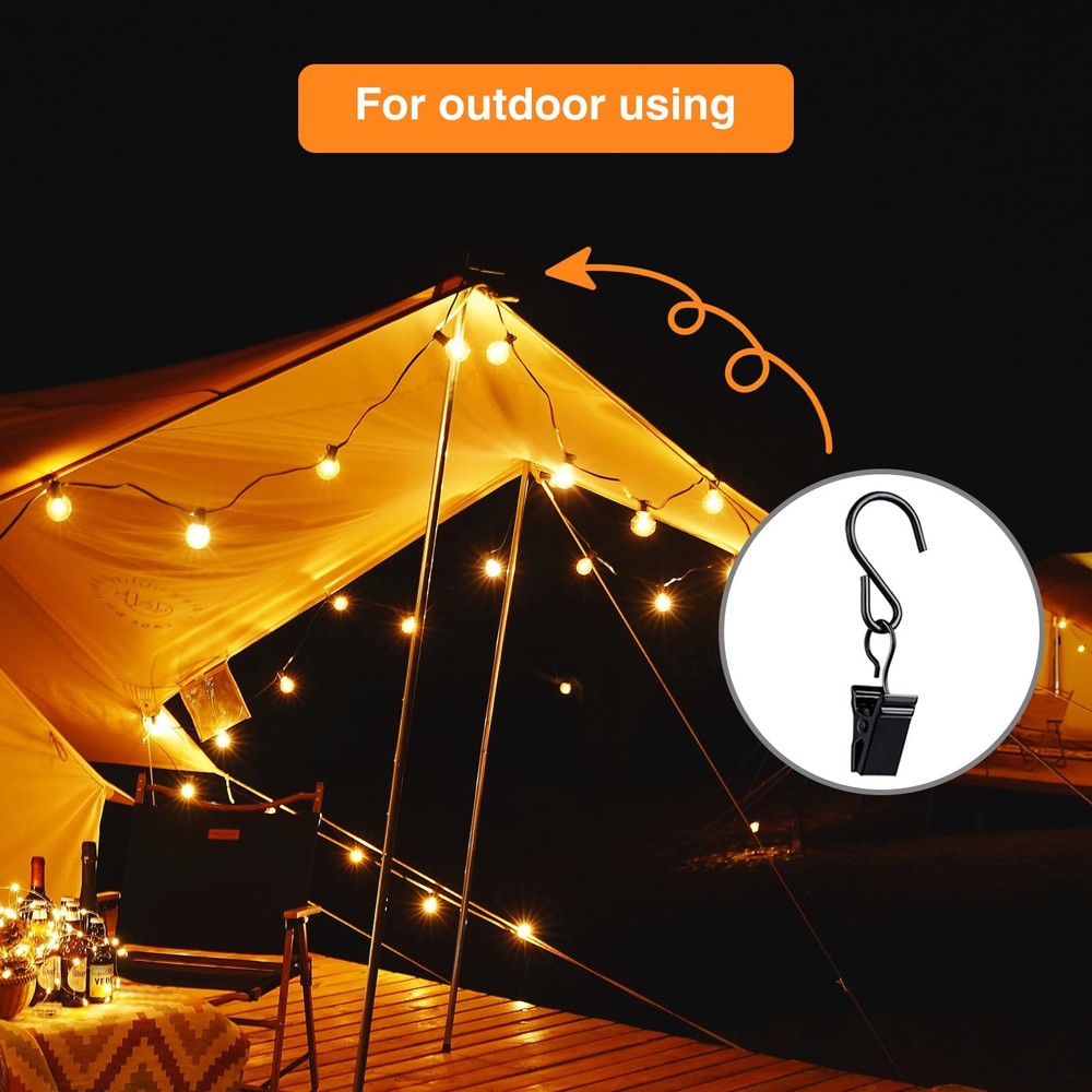 52 Pack Metal Curtain Clips, Small Hook Clips String Lights Black52pcs