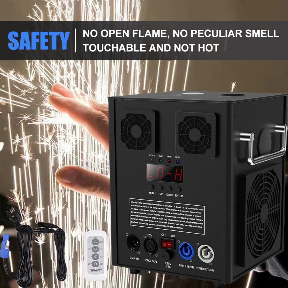 2PCS 700W Cold Spark Firework Machine Stage Effect Wedding DJ Party DMX w/Case