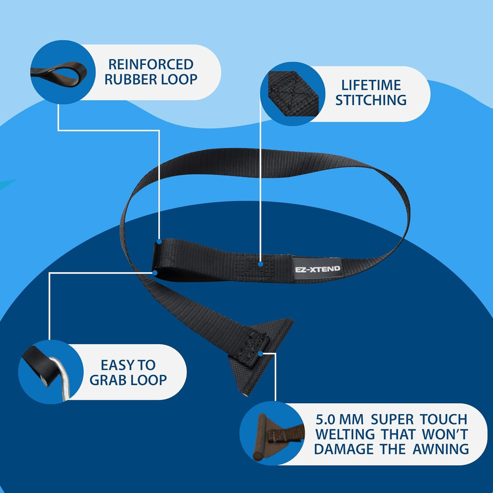 RV Camper Window Awning Pull Strap. Replacement Strap Made with UV Polyester Web