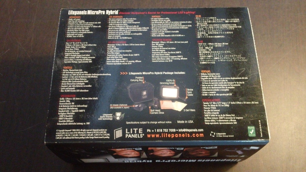 LitePanels MicroPro Hybrid Kit LED on-board Camera Light (LP MICROPROH)
