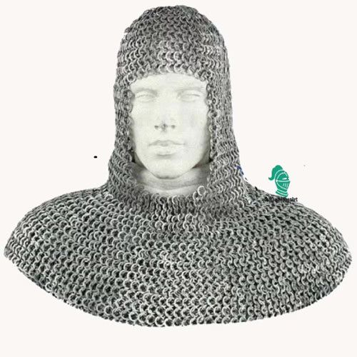 Chainmail Coif – Medieval Coif, 9mm Flat Ring Chainmail