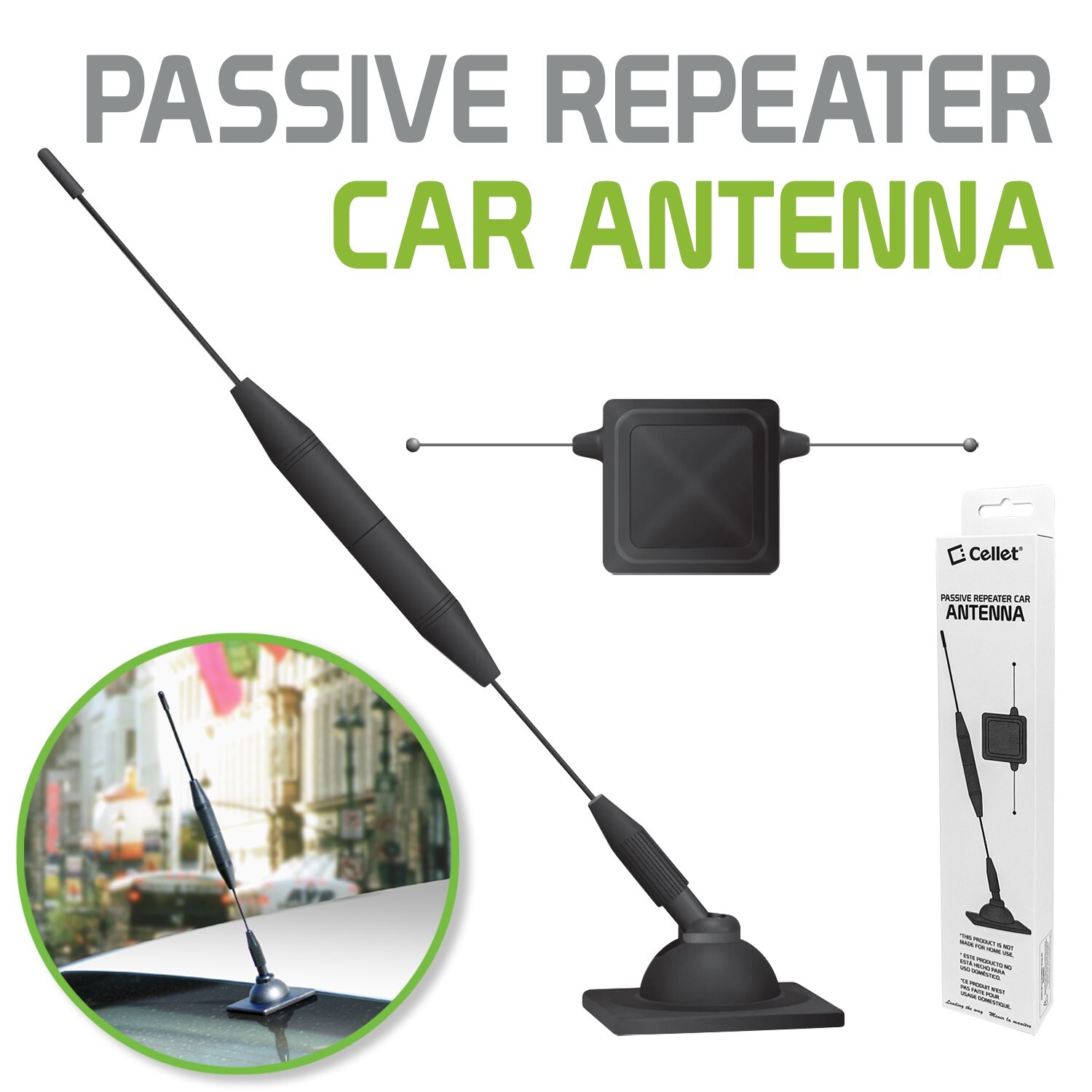 Cellet Cell Phone Signal Booster Car Mount Passive Repeater Antenna