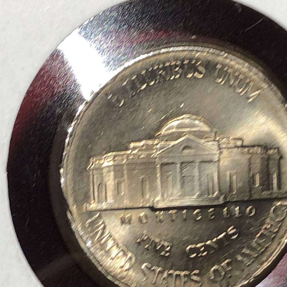 1997 jefferson nickel Error Broadstrike + Partial Collar Full Steps Gem Bu
