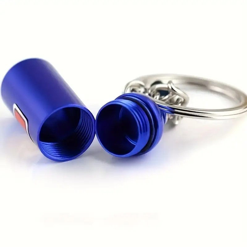 NOS Bottle Aluminum Pill Keychain Waterproof Holder Medicine Container