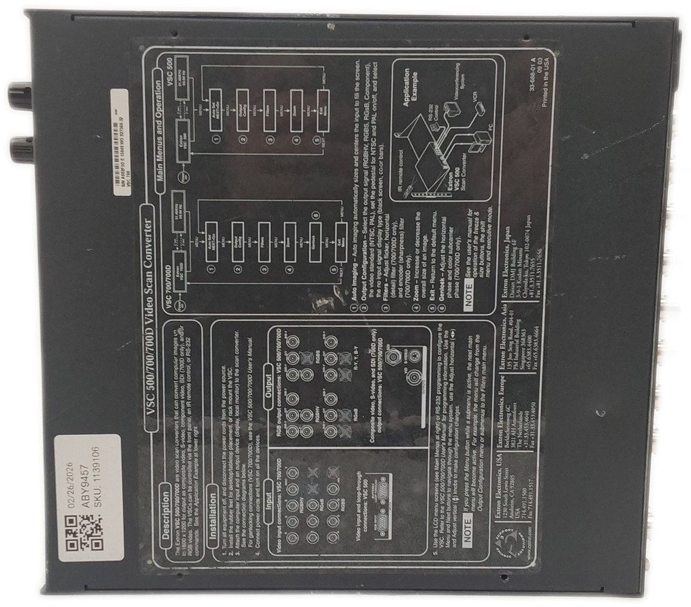 Extron VSC 700 Video Scaler Scan Converter AV Processor