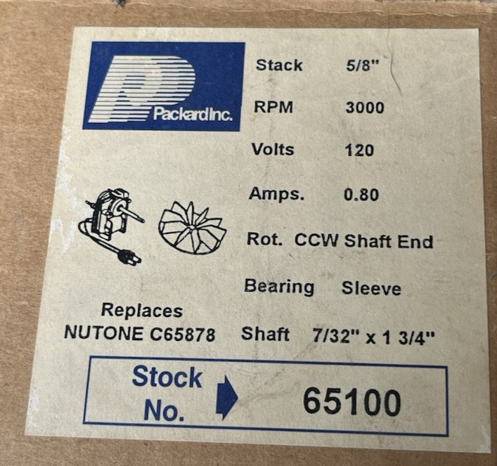 Packard C Frame Motor & Impeller Kit 65100