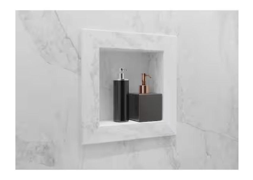 FlexStone 17 in. x 17 in. Square Recessed Shampoo Caddy in Calypso