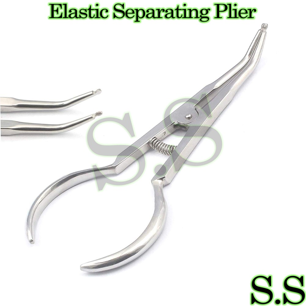 Dental Elastic Separating Plier Curved Orthodontic Instruments