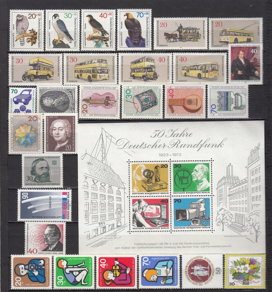 Germany BERLIN 1973-1975 - complete year sets - MNH (m4)