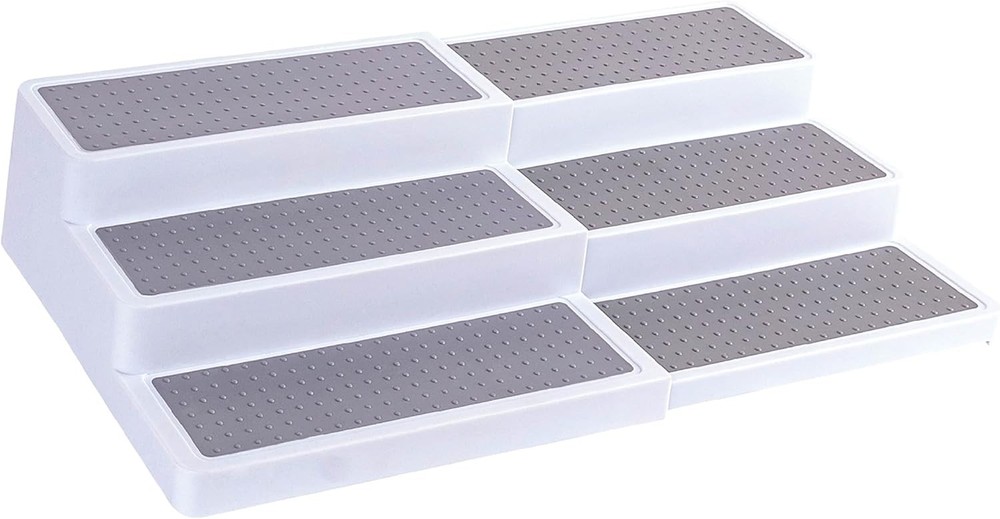 3–Tier Expandable Plastic Spice Rack - Adjustable Length, Stability with Non-...