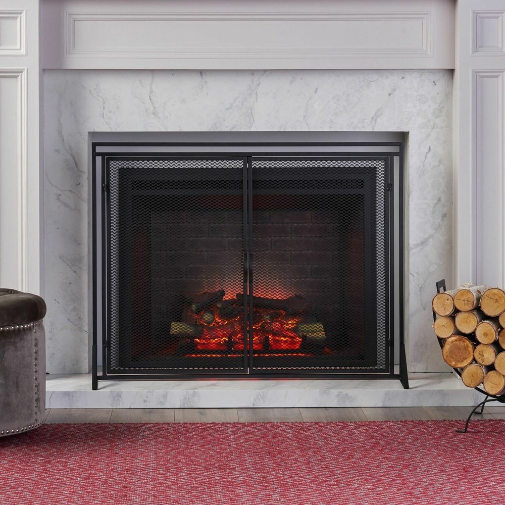 Kolten Modern Iron Fireplace Screen