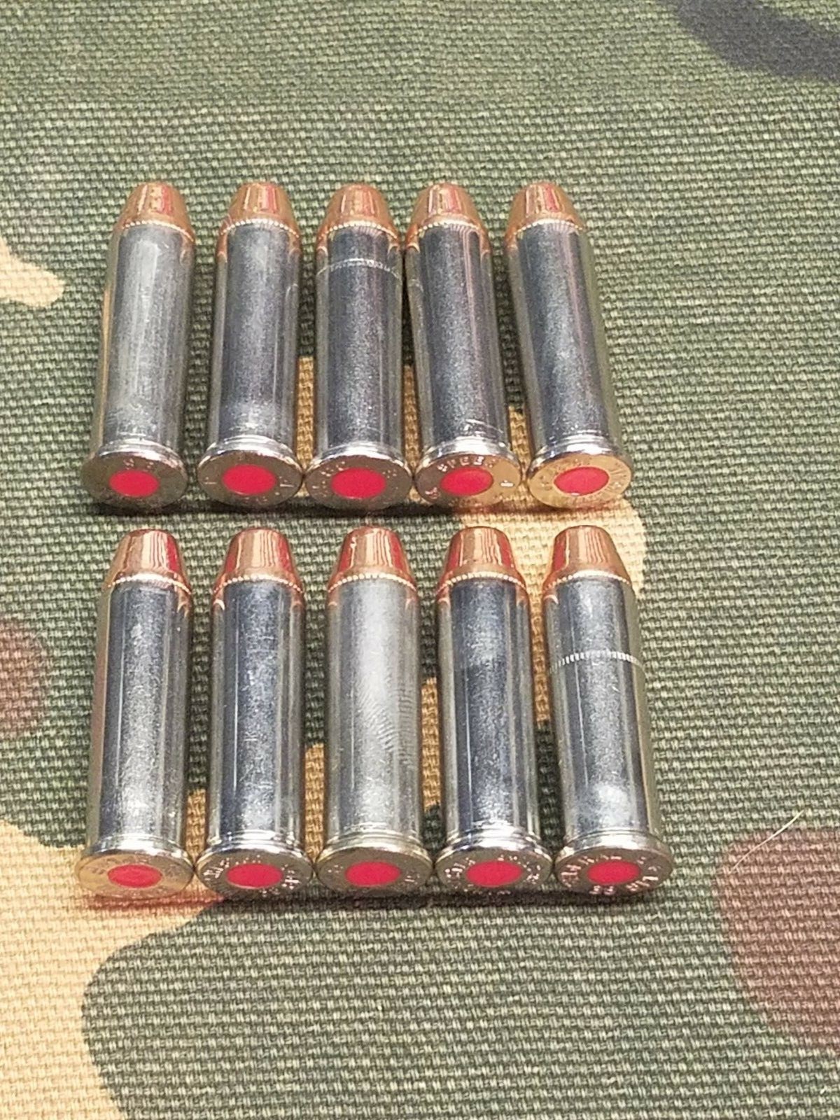 38 SPECIAL SNAP CAPS  SET OF 10, NICKEL+RED, REAL 125gr WEIGHT!!!