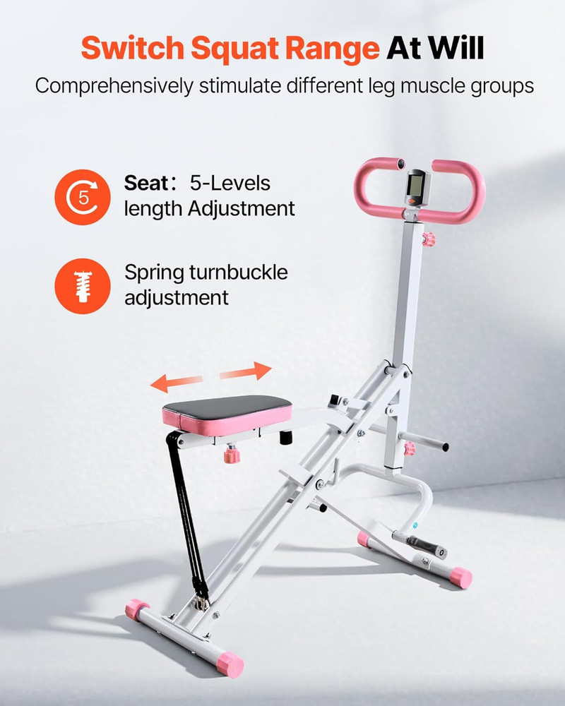 Squat Machine, Deep Squat Rowing Machine for Home, Easy Setup & Foldable Exercis