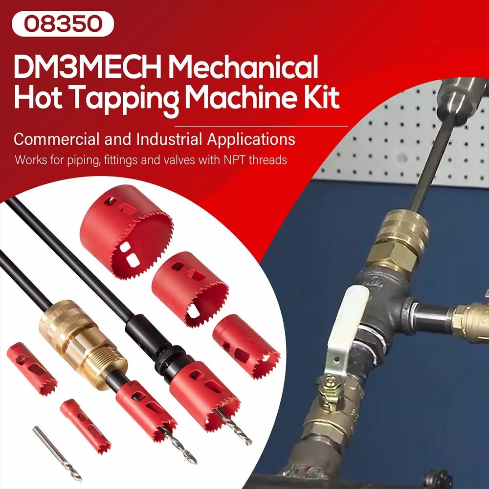 08350 DM3MECH Mechanical Hot Tapping Machine Complete Kit for NPT with Case